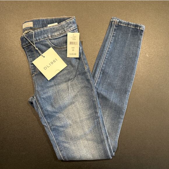 NWT DL1961 Candy Legging Medium Wash Denim Jeans, Girls Size 16 - Picture 1 of 7